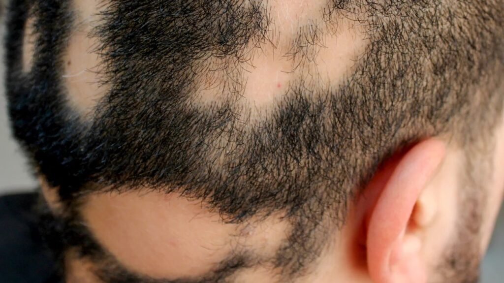 Alopecia areata in a male Alopecia areata in a male, Alopecia areata,