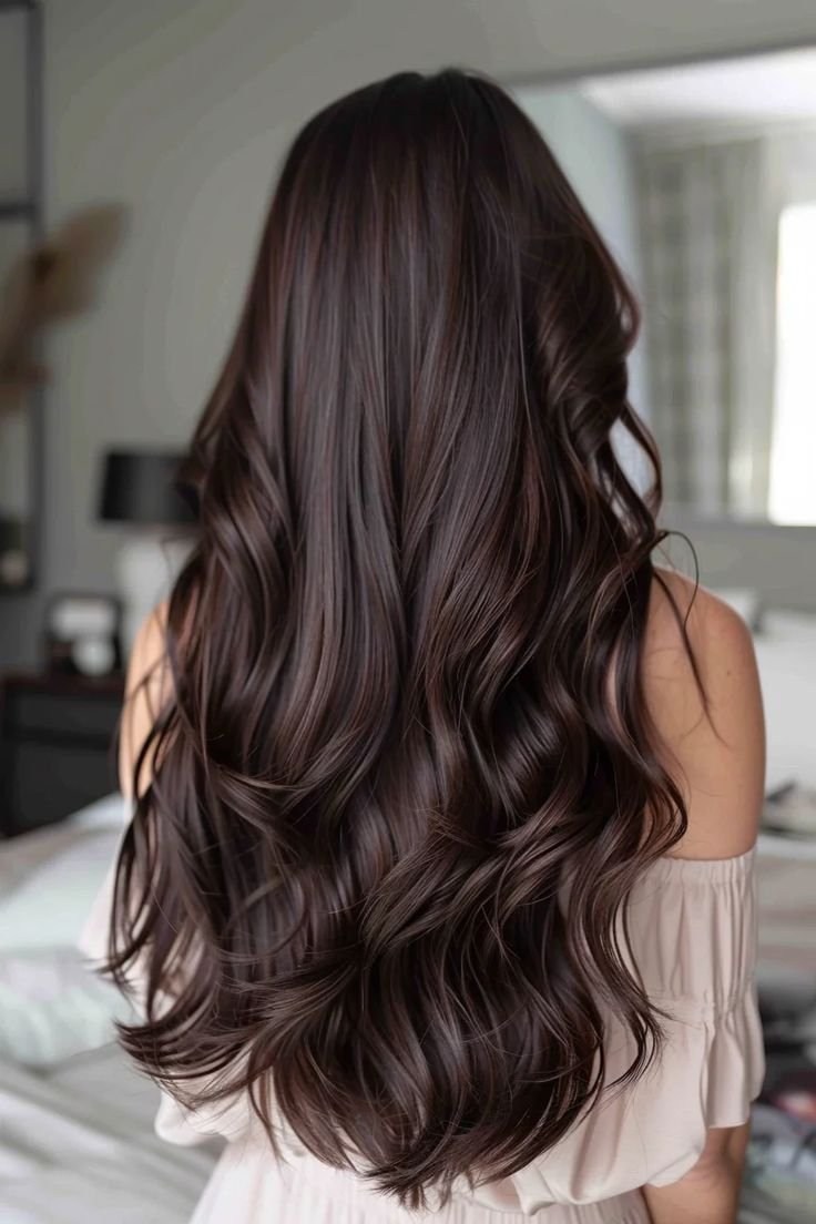 Espresso hair color with highlights