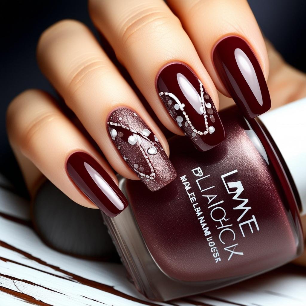 Matte Black with Red Accents Valentines Day nail design (1), February Nail Ideas for Valentine’s Day 2025, Nail Ideas for Valentine’s Day 2025