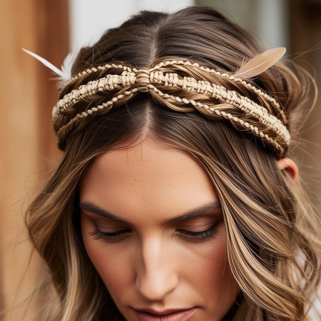 Braided Headband for a Bohemian Touch hairstyle