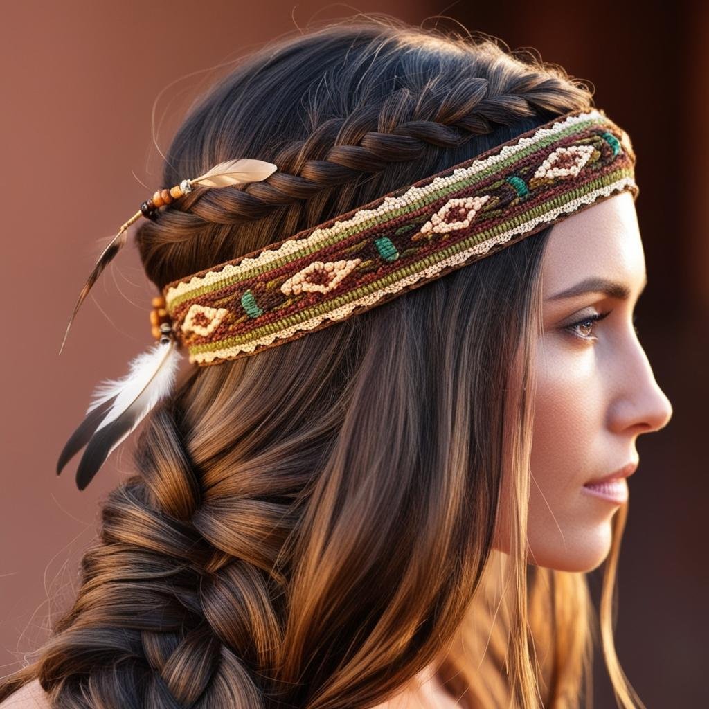 Braided Headband for a Bohemian Touch hairstyle