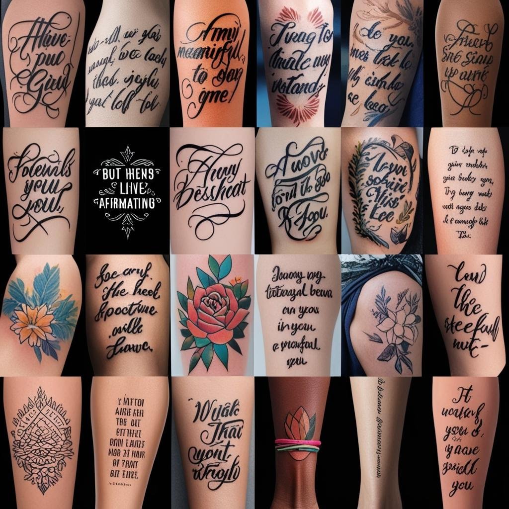 Meaningful Quote & Affirmation Tattoos, Inspirational and motivational quote tattoos are still going strong in 2025. People are inking personal mantras, affirmations, or life-changing quotes