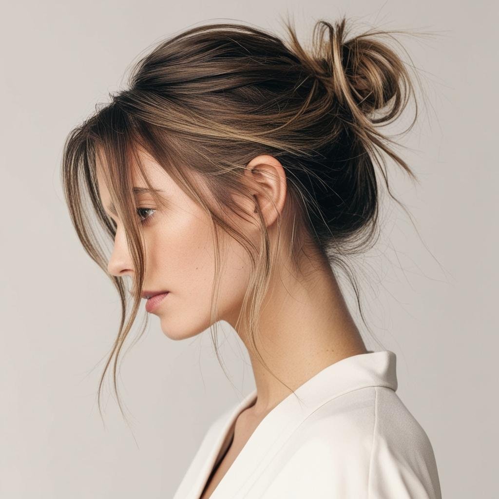 Messy Bun for Effortless Chic hairstyle