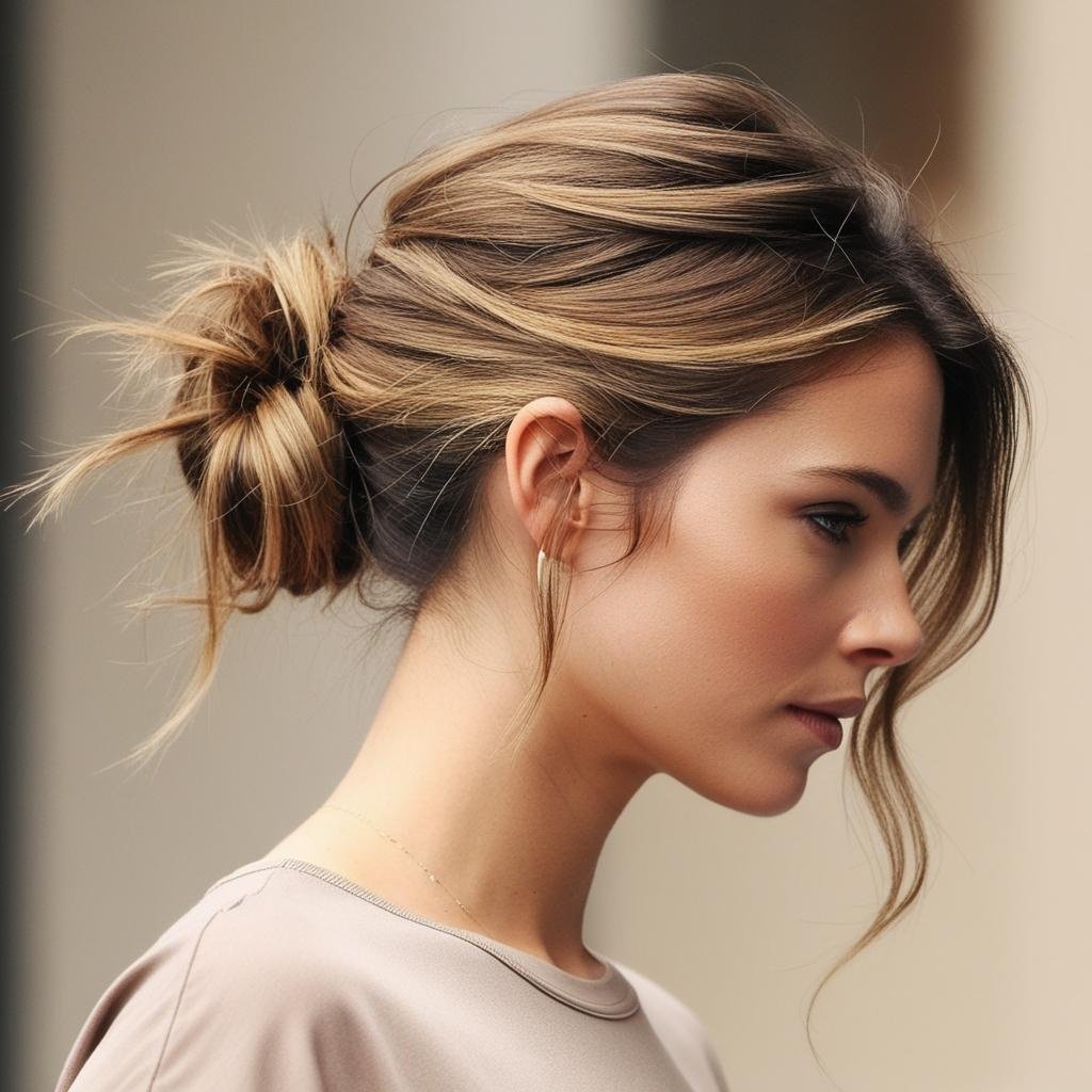 Messy Bun for Effortless Chic hairstyle