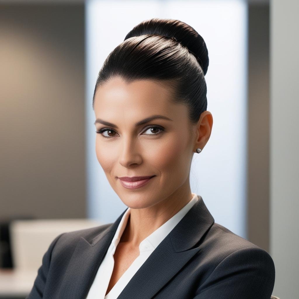 Sleek Low Bun for a Professional Look hairstyle