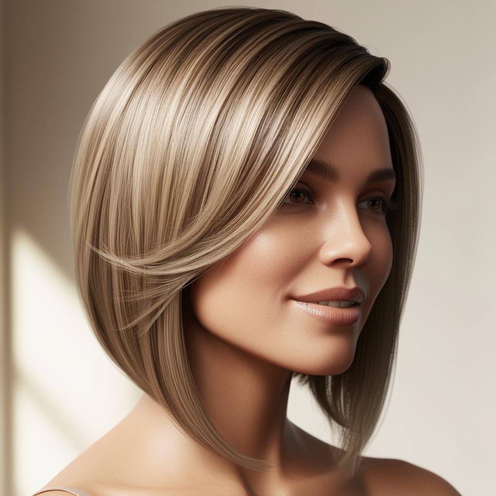 Sleek Side Part hairstyle