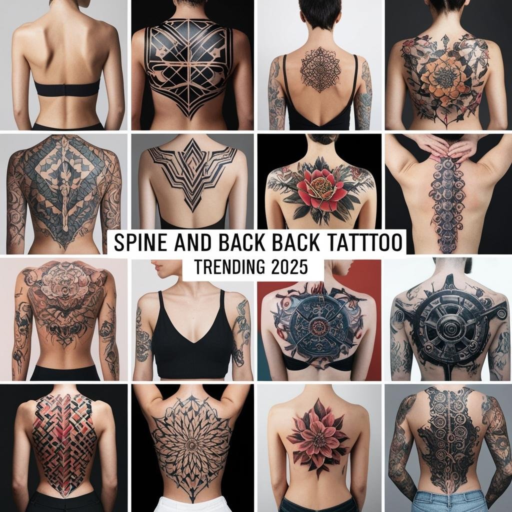 Spine and back tattoos provide a large canvas for intricate, flowing designs, making them a favorite in 2025. These tattoos allow for deep storytelling and artistic expression