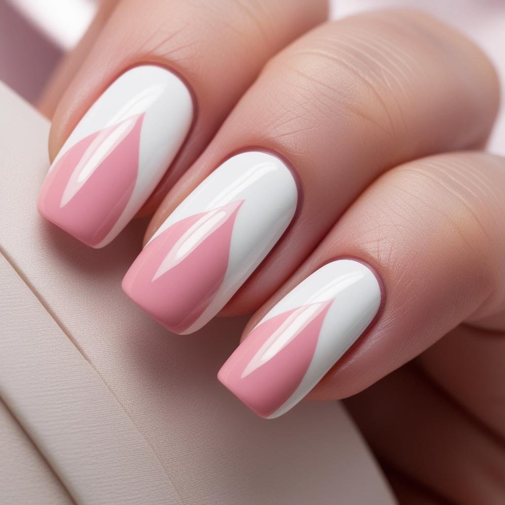 Pink & White French Tips Valentines Day theme, february Nail Ideas for Valentine’s Day 2025, Nail Ideas for Valentine’s Day 2025